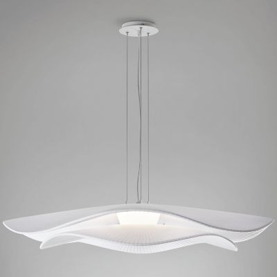Shown in White Translucent Ribbon finish, Large size, lit