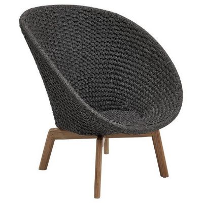 Peacock Soft Rope Lounge Chair With Teak Legs