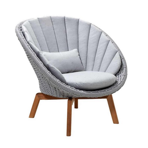 Peacock Soft Rope Lounge Chair With Teak Legs