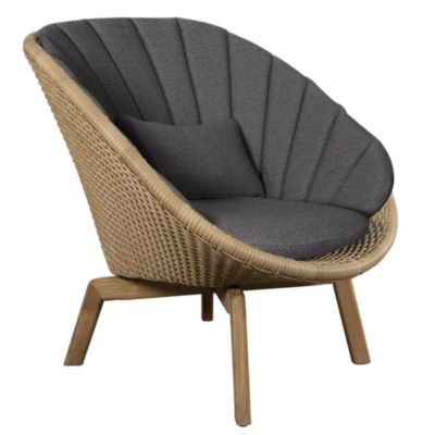 Peacock Soft Rope Lounge Chair With Teak Legs