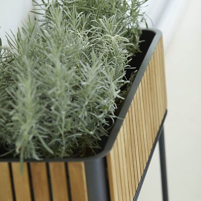 Shown in Teak with lava grey color, detail view