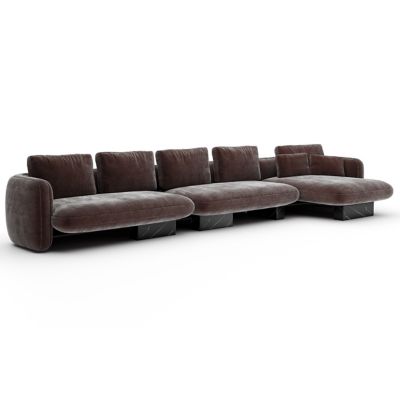 Overlap Chaise Sectional Sofa