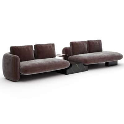 Overlap Bumper Sectional Sofa