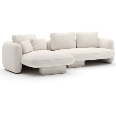 Overlap 3 Seater Chaise Sectional Sofa