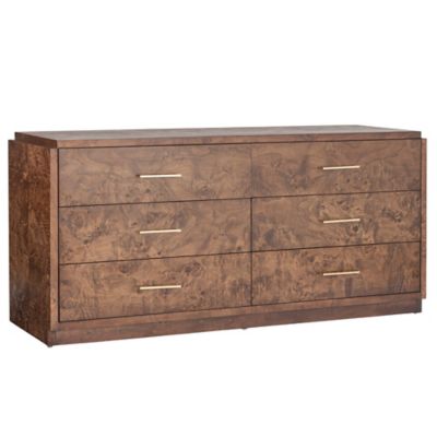 Scotsbrook Burl 6 Drawer Dresser (Dark Burl) - OPEN BOX