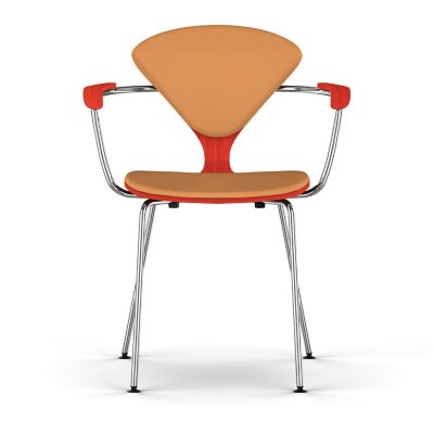 Cherner Seat and Back Upholstered Metal Base Armchair