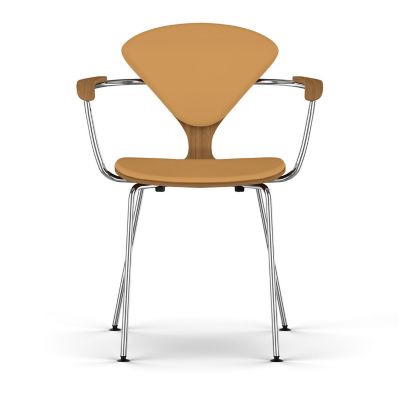 Cherner Seat and Back Upholstered Metal Base Armchair