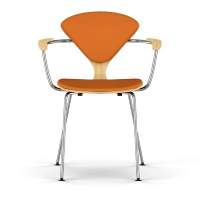 Cherner Seat and Back Upholstered Metal Base Armchair