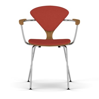 Cherner Seat and Back Upholstered Metal Base Armchair