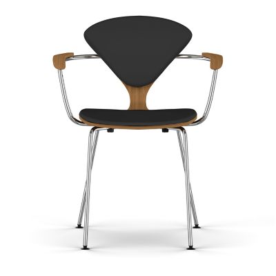 Cherner Seat and Back Upholstered Metal Base Armchair