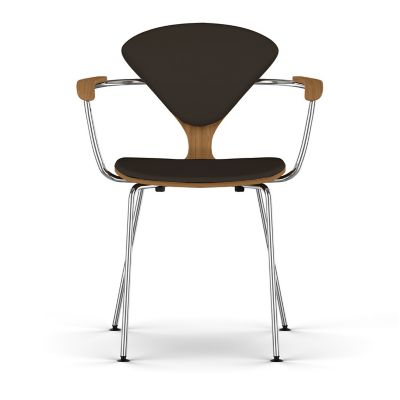 Cherner Seat and Back Upholstered Metal Base Armchair