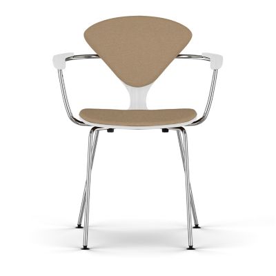Cherner Seat and Back Upholstered Metal Base Armchair