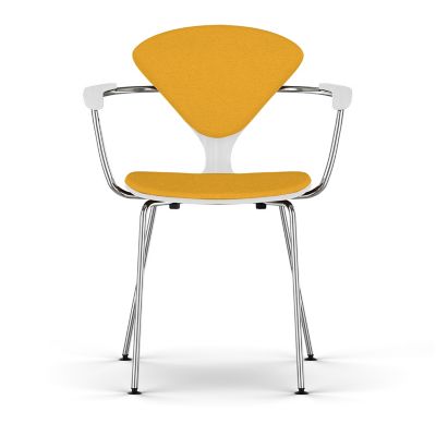 Cherner Seat and Back Upholstered Metal Base Armchair