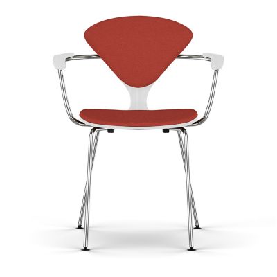 Cherner Seat and Back Upholstered Metal Base Armchair