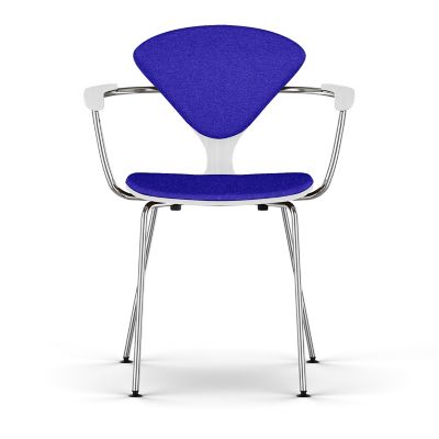 Cherner Seat and Back Upholstered Metal Base Armchair