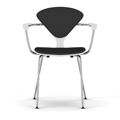 Cherner Seat and Back Upholstered Metal Base Armchair