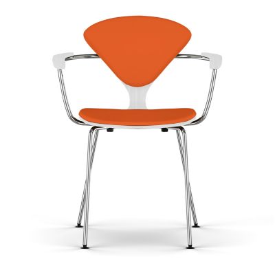 Cherner Seat and Back Upholstered Metal Base Armchair