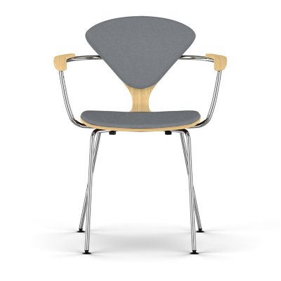 Cherner Seat and Back Upholstered Metal Base Armchair