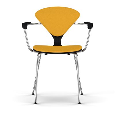 Cherner Seat and Back Upholstered Metal Base Armchair