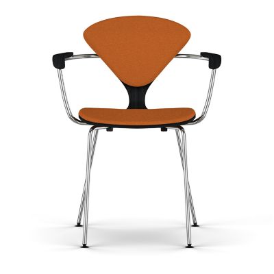 Cherner Seat and Back Upholstered Metal Base Armchair