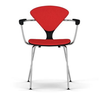 Cherner Seat and Back Upholstered Metal Base Armchair