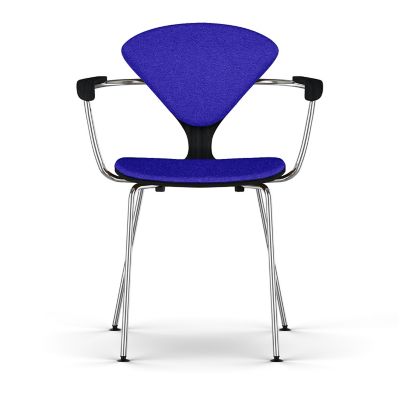 Cherner Seat and Back Upholstered Metal Base Armchair