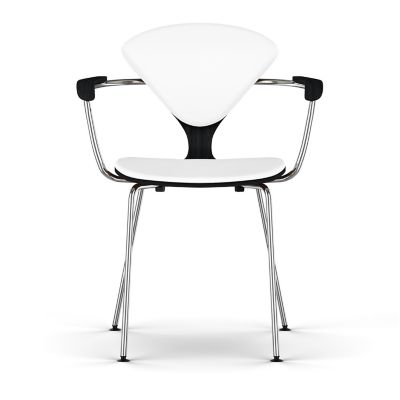 Cherner Seat and Back Upholstered Metal Base Armchair