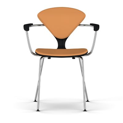 Cherner Seat and Back Upholstered Metal Base Armchair