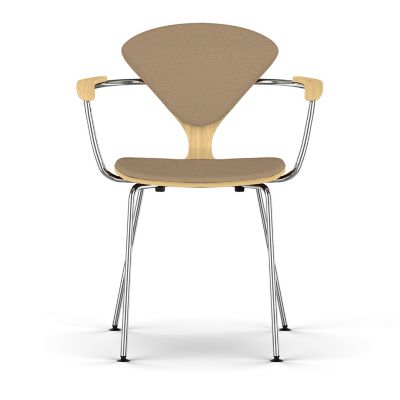Cherner Seat and Back Upholstered Metal Base Armchair