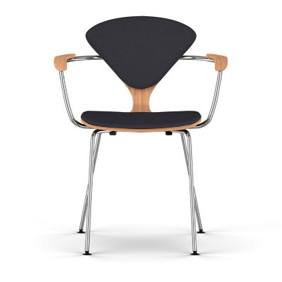 Cherner Seat and Back Upholstered Metal Base Armchair