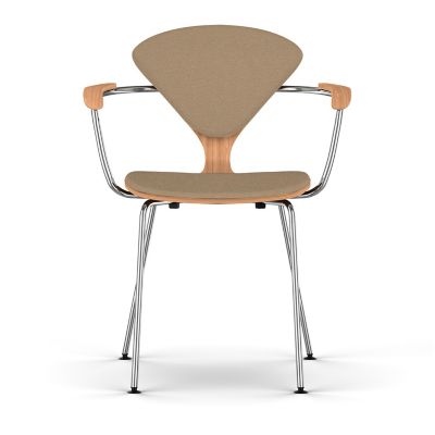 Cherner Seat and Back Upholstered Metal Base Armchair