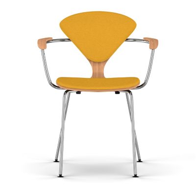 Cherner Seat and Back Upholstered Metal Base Armchair