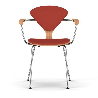 Cherner Seat and Back Upholstered Metal Base Armchair
