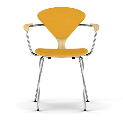 Cherner Seat and Back Upholstered Metal Base Armchair