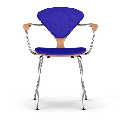 Cherner Seat and Back Upholstered Metal Base Armchair