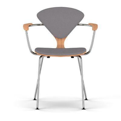 Cherner Seat and Back Upholstered Metal Base Armchair