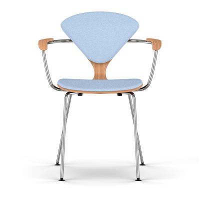 Cherner Seat and Back Upholstered Metal Base Armchair