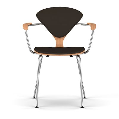 Cherner Seat and Back Upholstered Metal Base Armchair