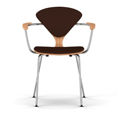 Cherner Seat and Back Upholstered Metal Base Armchair