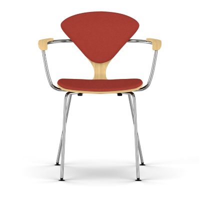Cherner Seat and Back Upholstered Metal Base Armchair