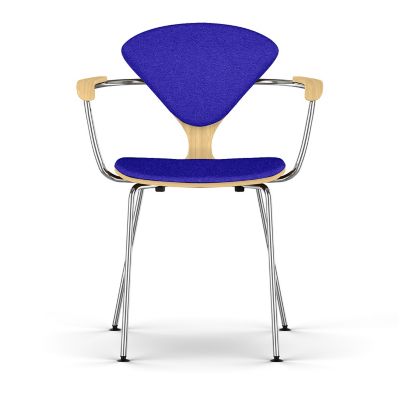 Cherner Seat and Back Upholstered Metal Base Armchair