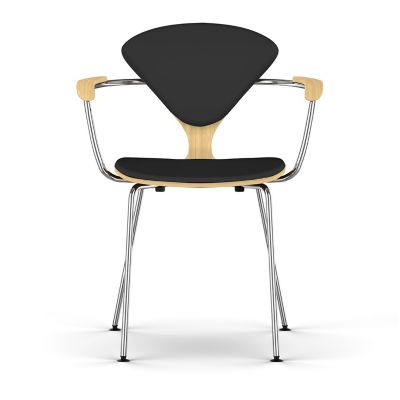 Cherner Seat and Back Upholstered Metal Base Armchair