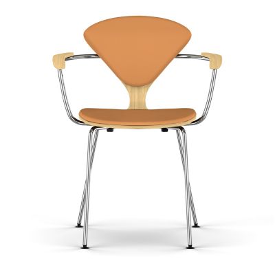 Cherner Seat and Back Upholstered Metal Base Armchair