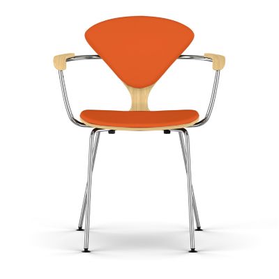 Cherner Seat and Back Upholstered Metal Base Armchair
