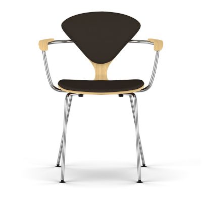 Cherner Seat and Back Upholstered Metal Base Armchair