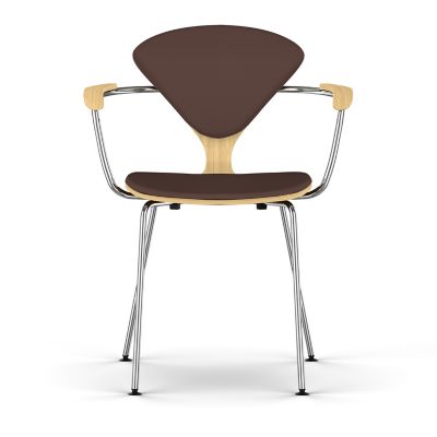 Cherner Seat and Back Upholstered Metal Base Armchair