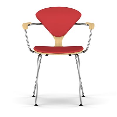 Cherner Seat and Back Upholstered Metal Base Armchair
