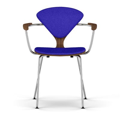 Cherner Seat and Back Upholstered Metal Base Armchair