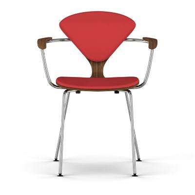 Cherner Seat and Back Upholstered Metal Base Armchair