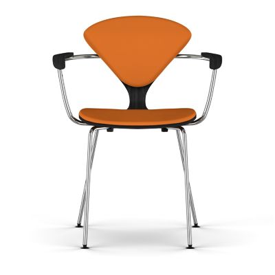 Cherner Seat and Back Upholstered Metal Base Armchair